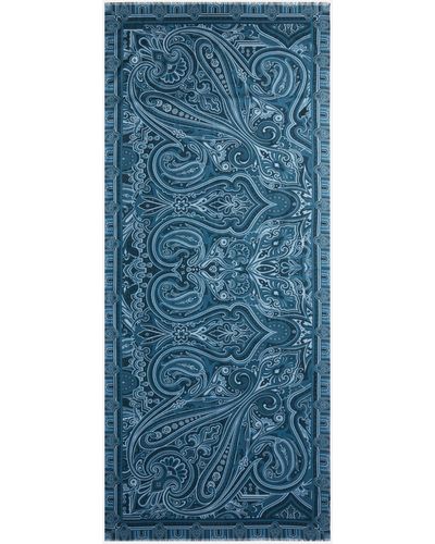 Liberty Mens Harlequin Paisley Cotton Scarf One Size - Blue