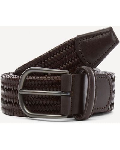 Anderson's Mens Plain Leather Woven Belt 40 - Multicolour