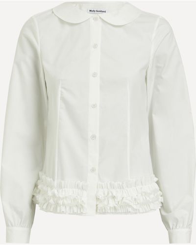Molly Goddard Women's Sara Cotton Frilled Shirt 10 - White