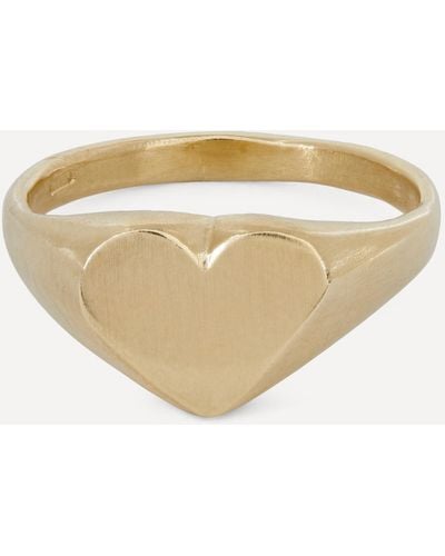 Seb Brown 9ct Gold Heart-shaped Signet Ring - White