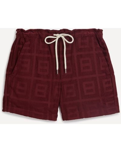 Oas Mens Burgundy Terrace Terry Shorts Xl - Red
