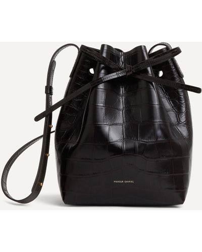 Mansur Gavriel Women's Mini Leather Bucket Bag One Size - Black