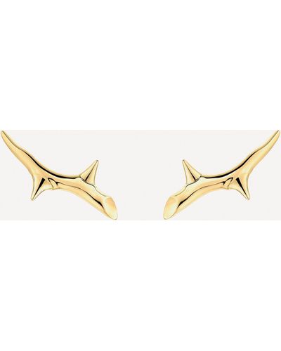 Shaun Leane Gold Plated Vermeil Silver Rose Thorn Climber Earrings - Metallic