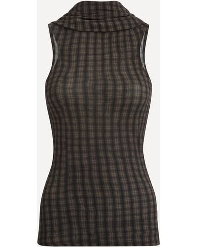 Paloma Wool Women's Rizzo Checkered Top L - Black