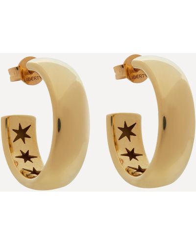 Liberty 9ct Gold Handmade Ianthe Star Hoop Earrings - Metallic
