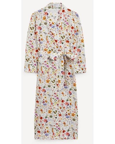Liberty Women's Floral Eve Tana Lawn� Cotton Unlined Long Robe - White