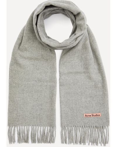 Acne Studios Women's Narrow Fringe Wool Scarf One Size - Grey