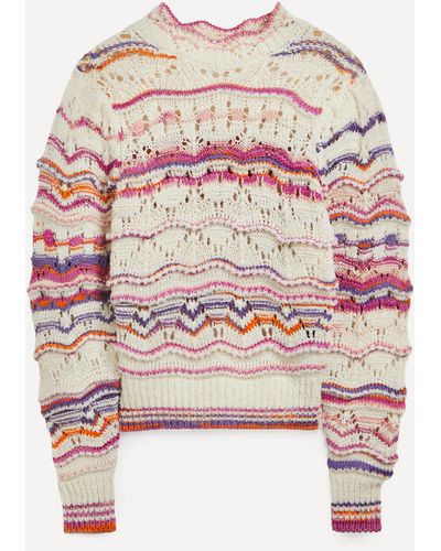 Isabel Marant Women's Ambre Rainbow-stripe Sweater - Pink