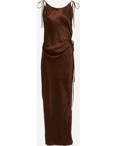 Acne Studios Women's Satin Wrap-dress 8 - Brown