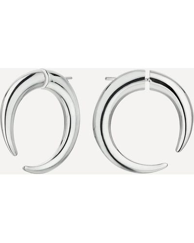 Shaun Leane Silver Quill Large Hoop Earrings - Metallic