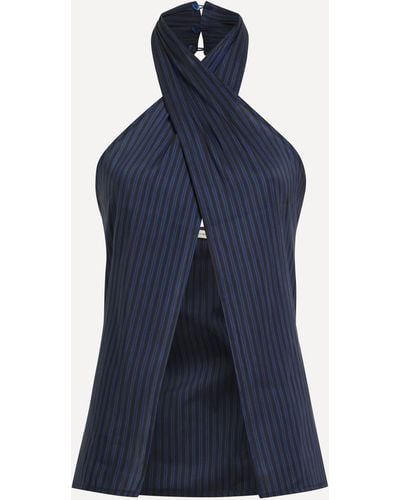 Paloma Wool Women's Bego Striped Halter-neck Top - Blue