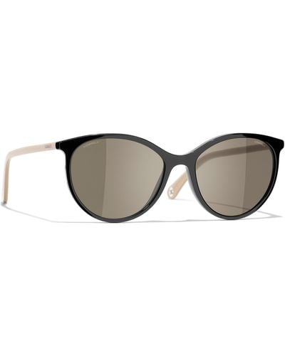 Chanel Cat-eye Round Sunglasses - Black