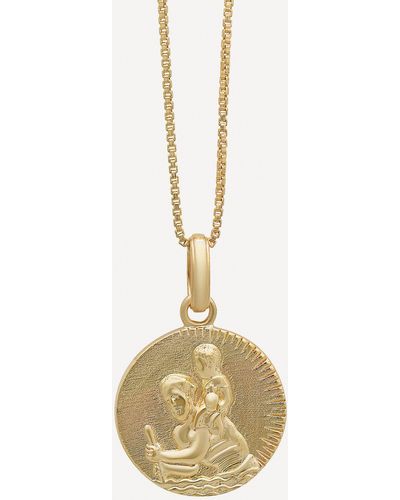 Rachel Jackson 22ct Gold-plated St Christopher Talisman Pendant Necklace - Metallic