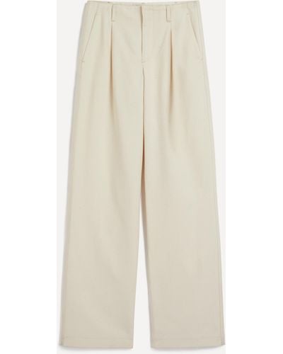 Loulou Studio Women's Jiva Cotton-blend Wide-leg Trousers - White