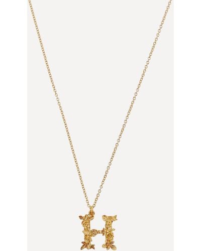 Alex Monroe Gold-plated Floral Letter H Alphabet Necklace One Size - Metallic