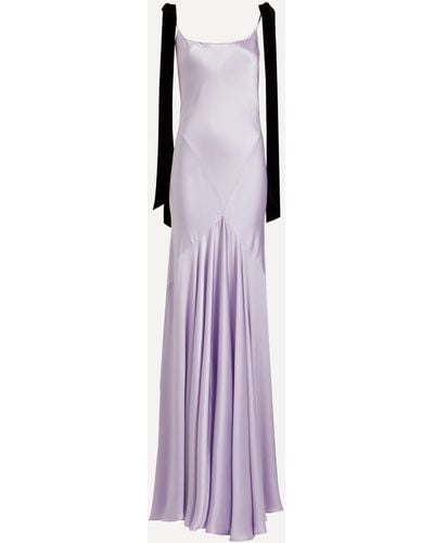 Nina Ricci Women's Bow Satin Gown 12 - Purple