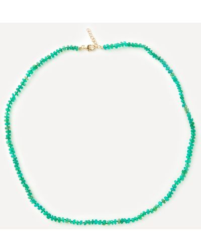 Andrea Fohrman 14ct Gold Green Ethiopian Opal Beaded Necklace One Size - Blue