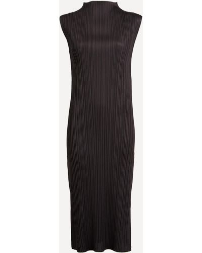 Pleats Please Issey Miyake Women's Monthly Colours: April Pleated Midi Dress 5 - Black