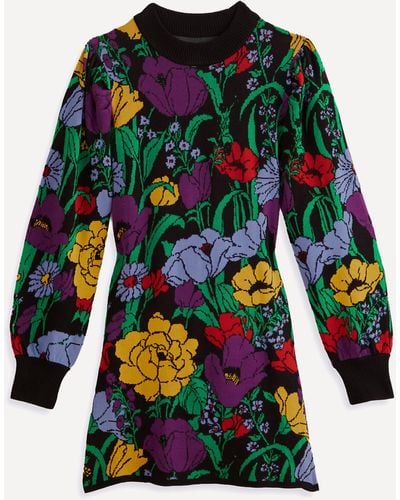 FARM Rio Women's Black Bucolic Garden Sweater Dress - Multicolour