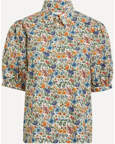 Liberty Women's Rachel Tana Lawn Cotton Puff-sleeve Shirt - Multicolour