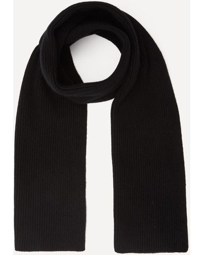 Christys' Women's Ribbed Cashmere Scarf - Black