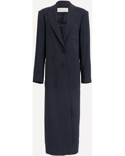 Dries Van Noten Women's Oversized Wool Coat - Blue