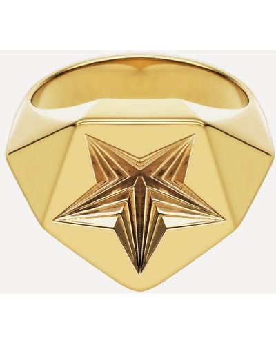 Shaun Leane Gold Plated Vermeil Silver Star Signet Ring - Metallic