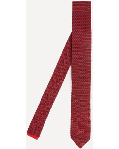 Missoni Mens Tonal Mini Zig Zag Knit Tie One Size - Red