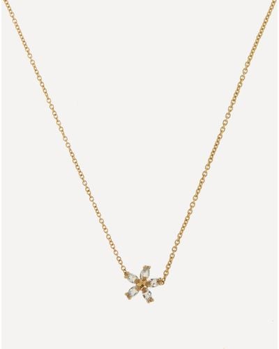 Liberty 9ct Gold Bloomy Aqua Pendant Necklace - Metallic