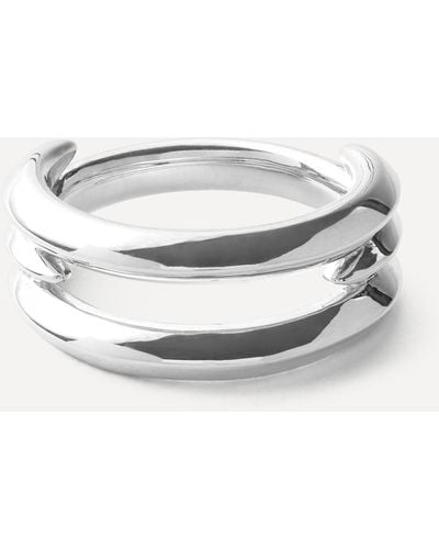 Shaun Leane Mens Sterling Silver Arc Triple Band Ring Q - White