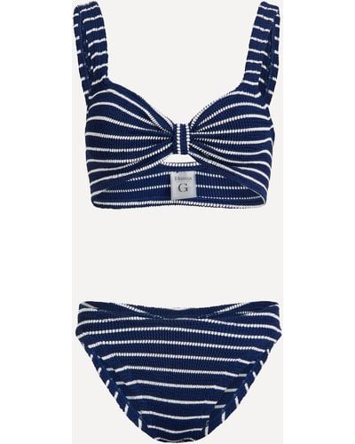 Hunza G Women's Bonnie Crinkle Bikini One Size - Blue