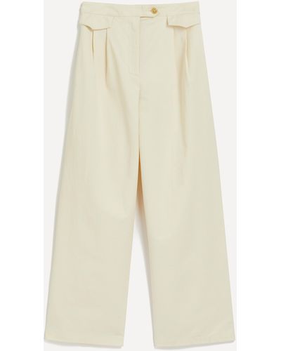 Solid & Striped Women's Tori Cotton Twill Trousers Xs - Natural