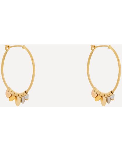 Sia Taylor 18ct-24ct Rainbow Gold Flutter Hoop Earrings - Natural