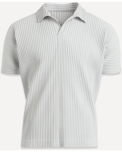 Homme Plissé Issey Miyake Mens Pleated Polo Shirt 2 - White