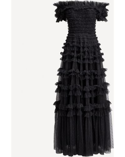 Needle & Thread Women's Lisette Ruffle Gown - Black