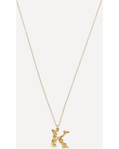 Alex Monroe Gold-plated Floral Letter K Alphabet Necklace One Size - Metallic