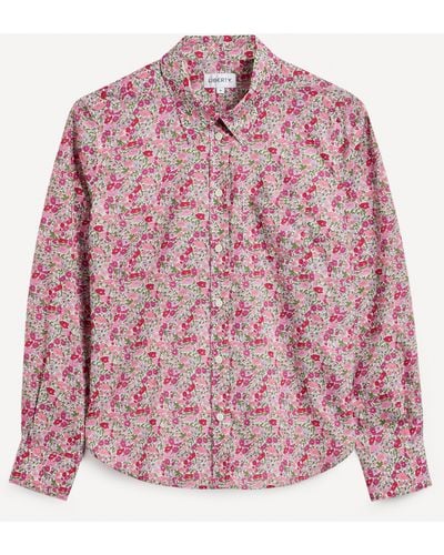 Liberty Women's Poppy Forest Fitted Tana Lawn� Cotton Shirt - Pink
