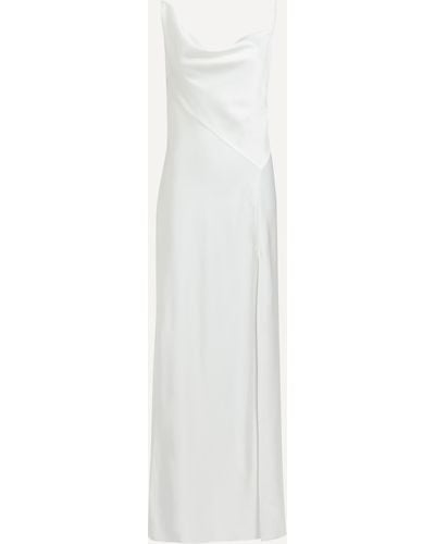 Significant Other Women's Annabel Bias Ivory Satin Dress 6 - White