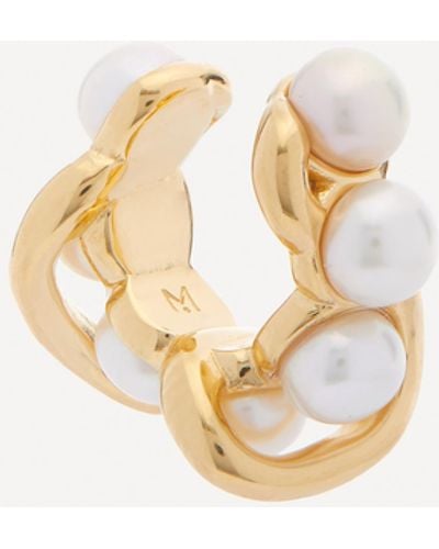 Missoma 18ct Gold-plated Molten Pearl Twisted Double Ear Cuff - Metallic