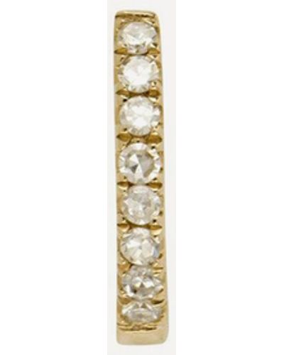 Roxanne First 14ct Gold Mini Skinny Diamond Single Huggie Hoop Earring One Size - White