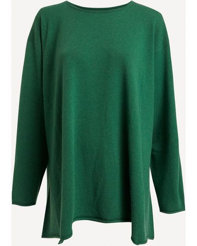 Eskandar Women's A-line Cashmere Jumper - Green