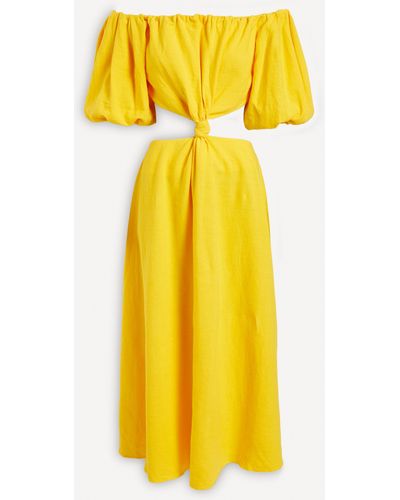 FARM Rio Women's Yellow Knot Midi-dress