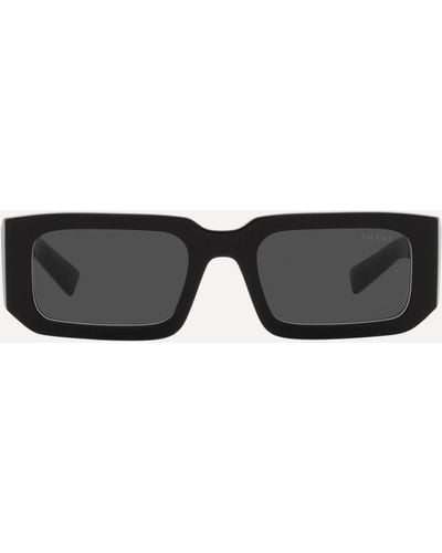 Prada Mens Rectangle Sunglasses One Size - Black