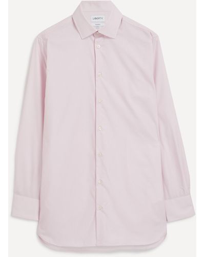 Liberty Mens New British Regular Fit Formal Cotton Poplin Shirt In Solstice 16.5 - Pink