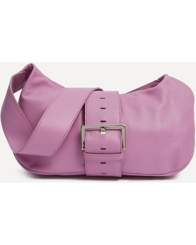 Paloma Wool Women's Leonora Suede Buckle Shoulder Bag - Purple