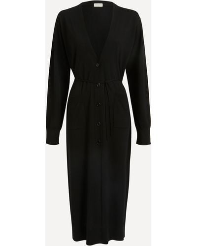 Dries Van Noten Women's Long Merino Wool Cardigan Xs - Black