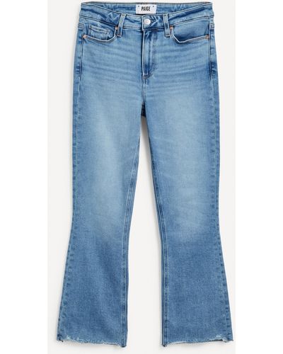 PAIGE Women's Colette Distressed Cropped Jeans - Blue
