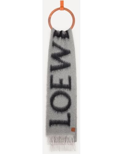 Loewe Scarf In Wool And Mohair - White