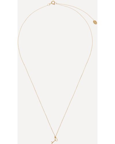 Alex Monroe 18ct Gold Teeny Tiny Garden Key Pendant Necklace - White