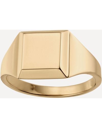 Monica Vinader Gold Plated Vermeil Silver Signature Signet Ring - Natural